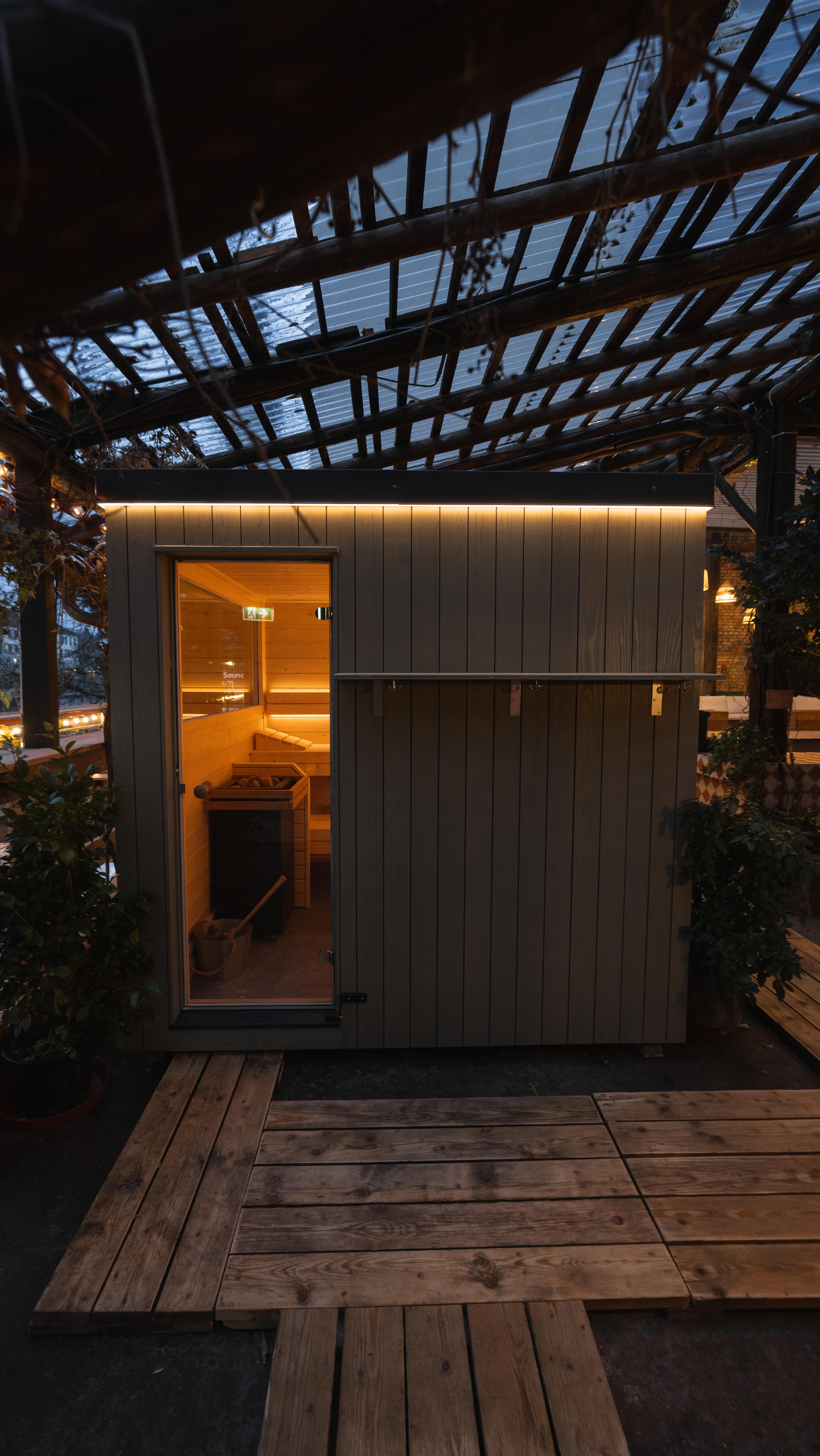 Eingangsbereich der kleinen Sauna