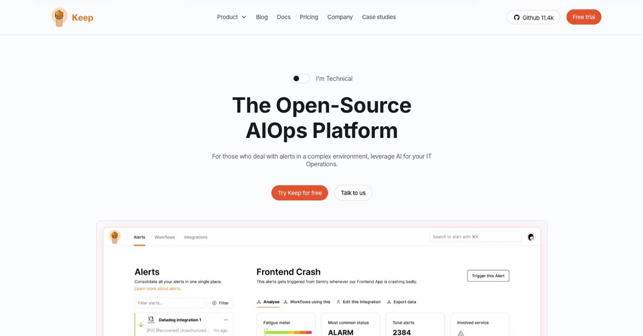 Keep Website Screenshot