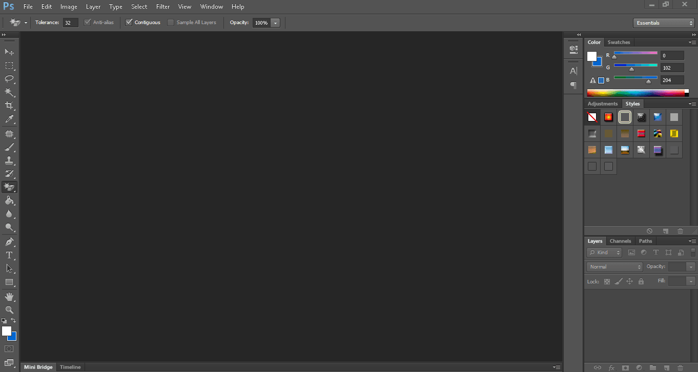 Adobe Photoshop interface