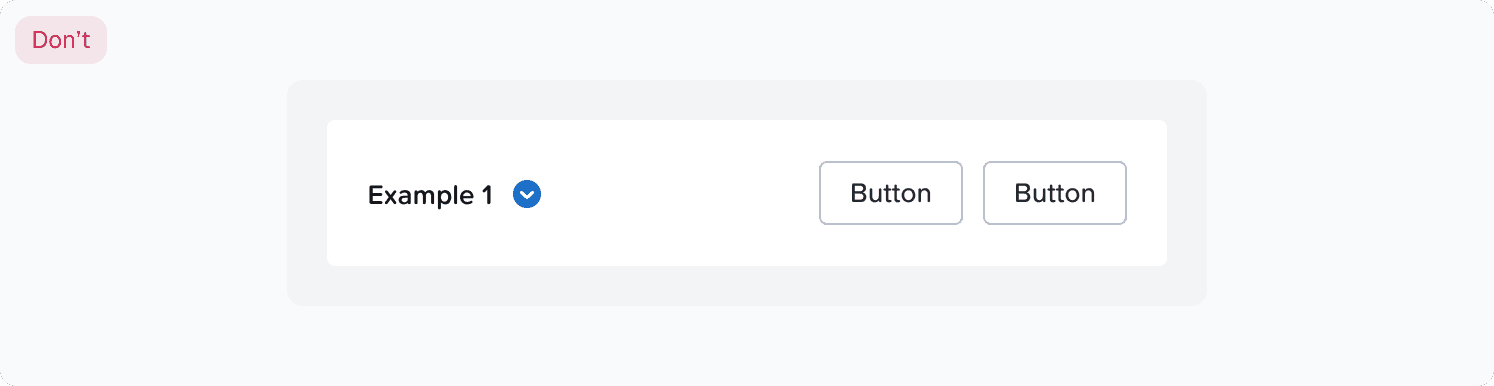  example where buttons are included in an accord title with the text don't