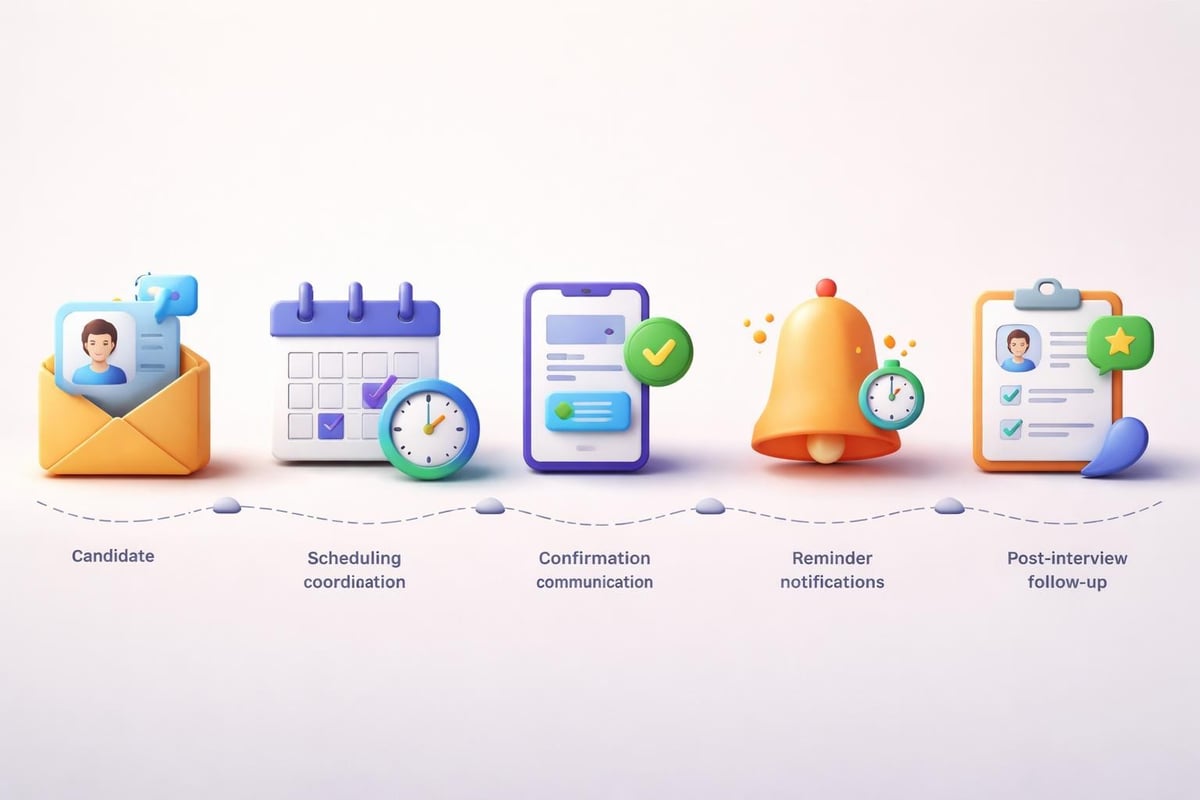 Candidate journey through interview booking stages