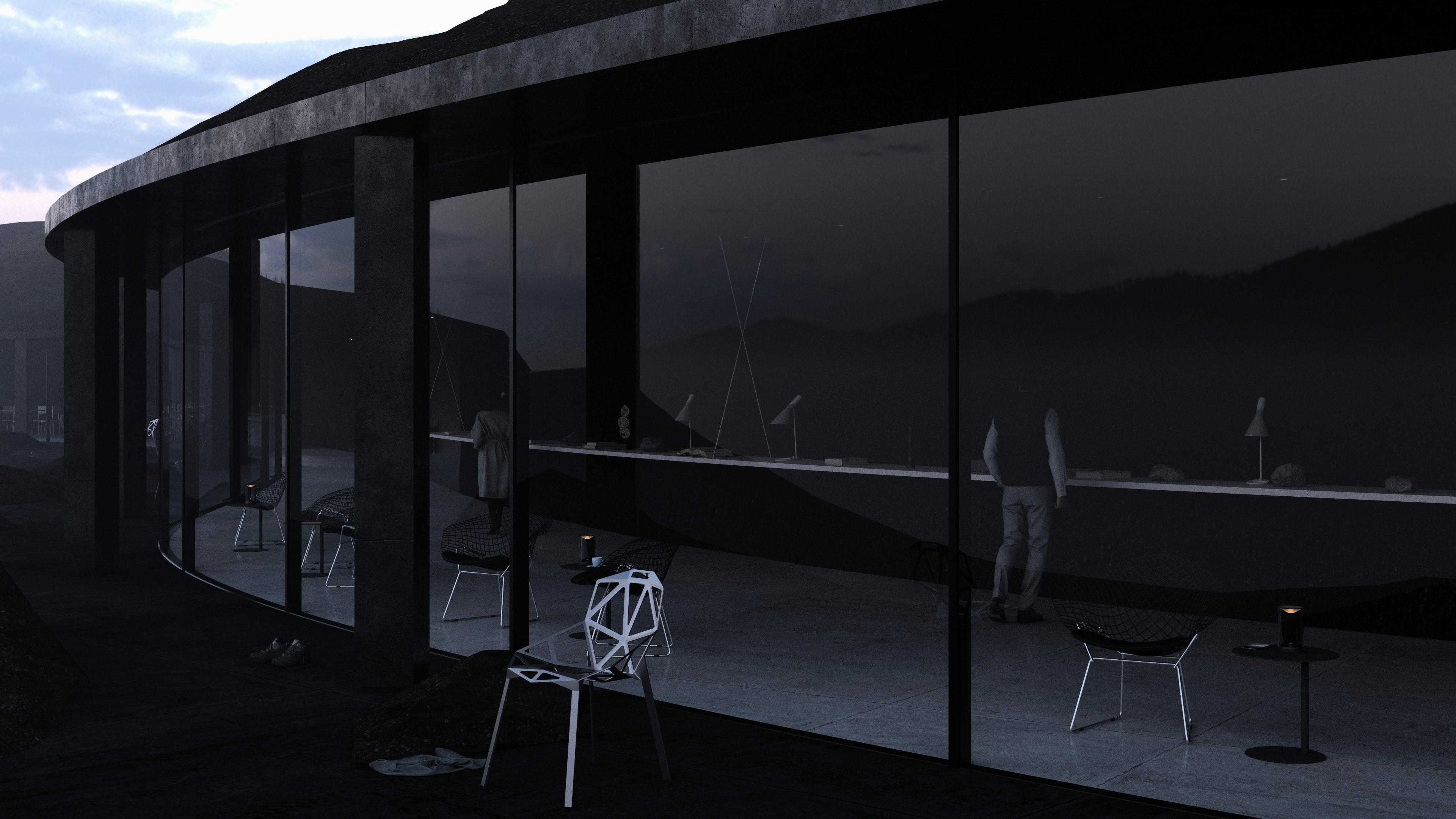 Lava field visitor center perspective exhibition