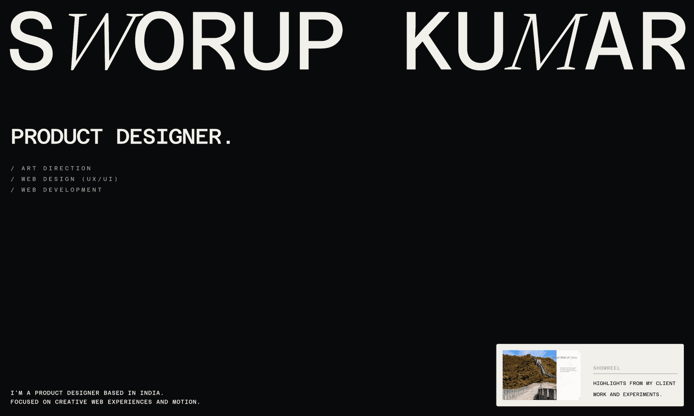 New design of the portfolio