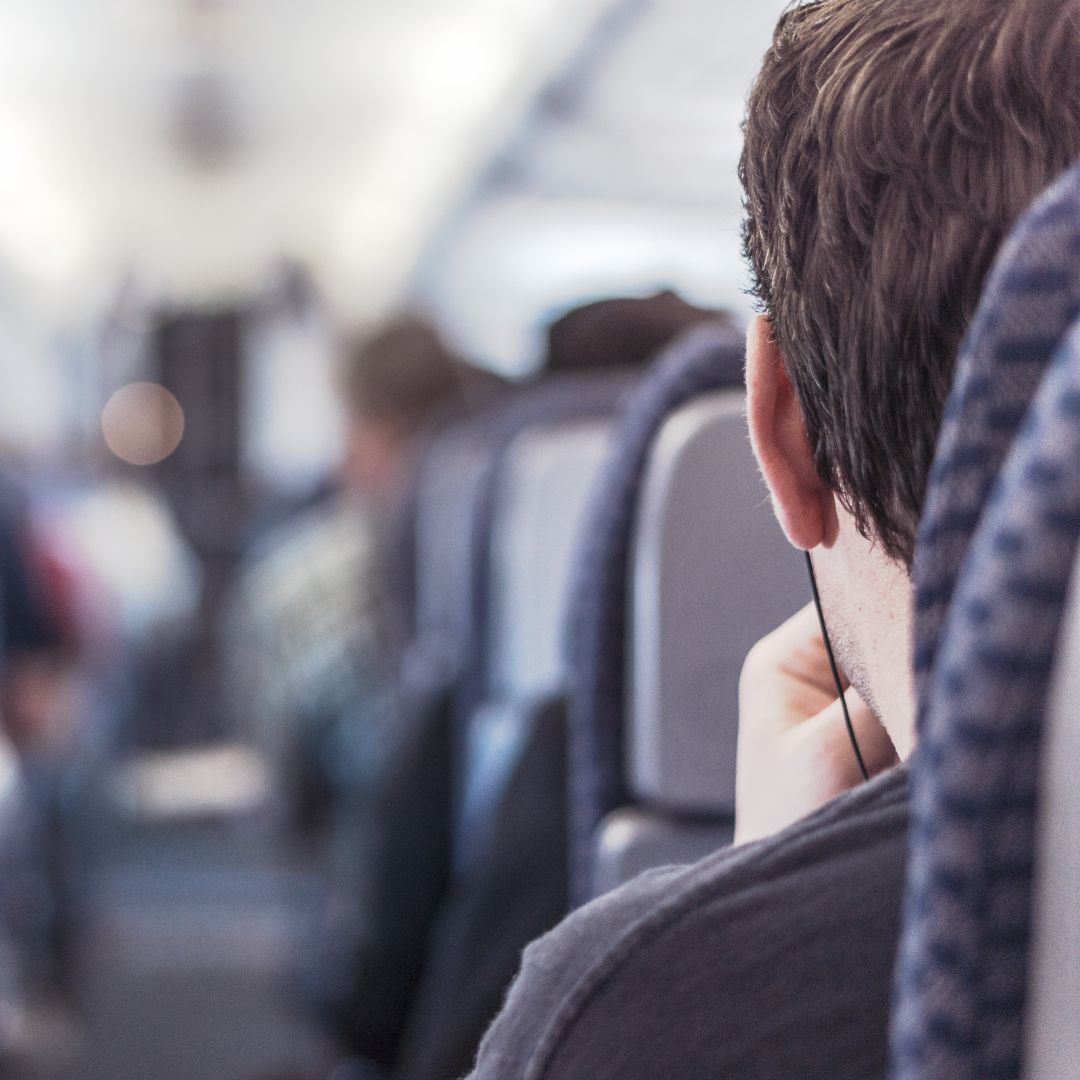 a person on a plane