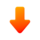 3D orange downward arrow icon