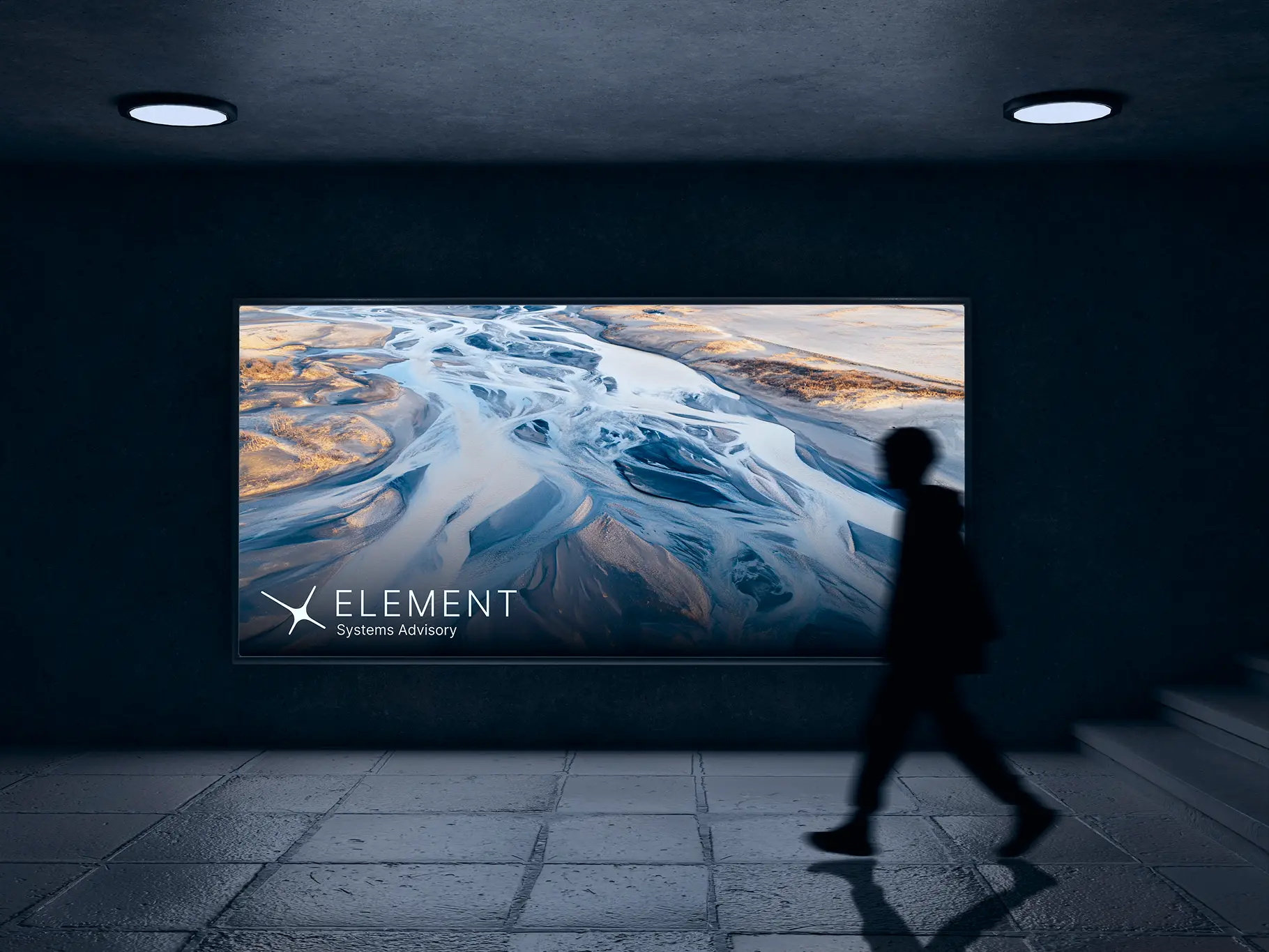 Element Systems Advisory brand mark on exterior signage