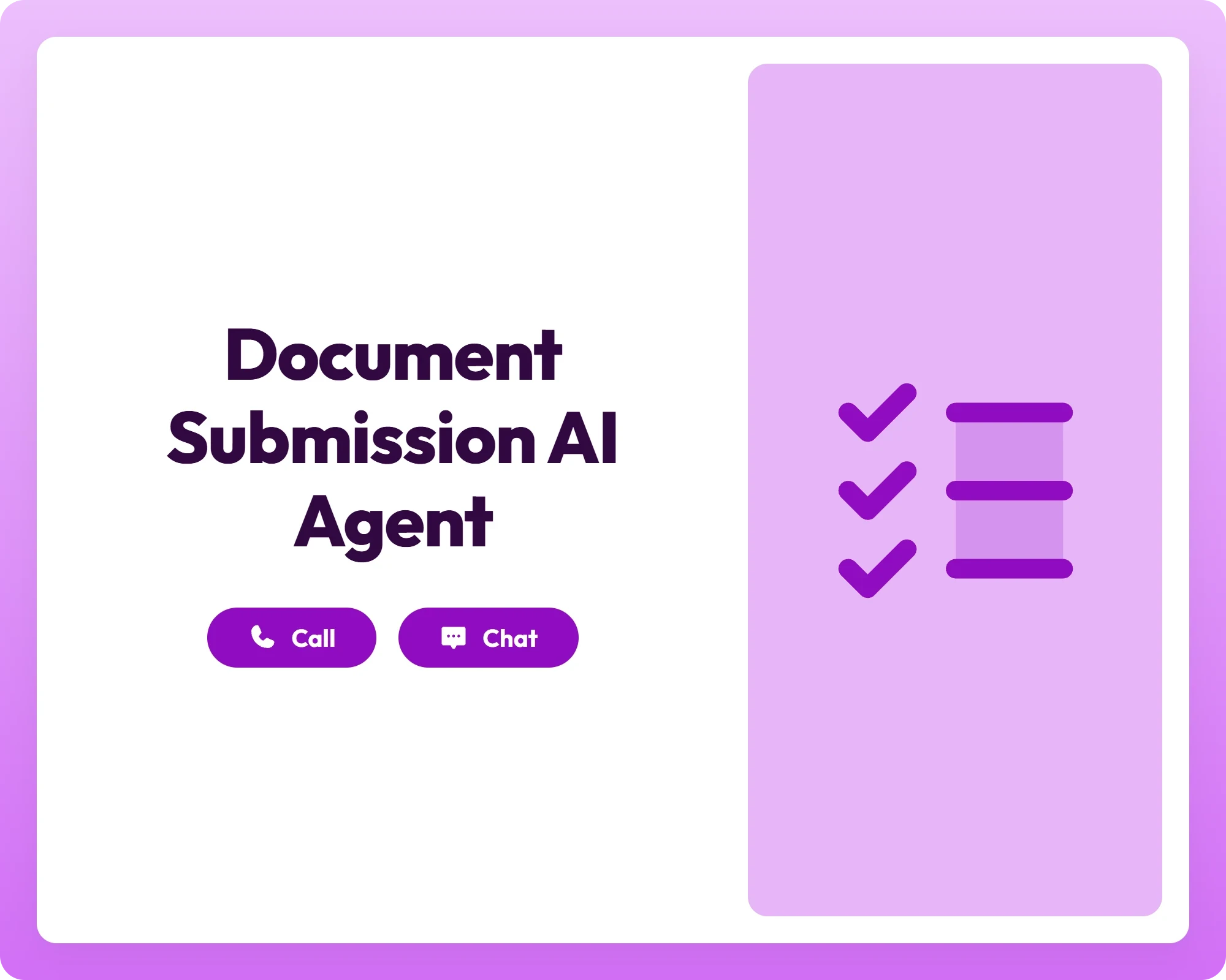 document submission support through call, chat, and checklist