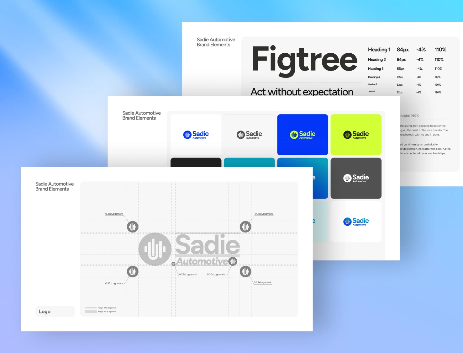Sadie Automotive logo construction and brand system