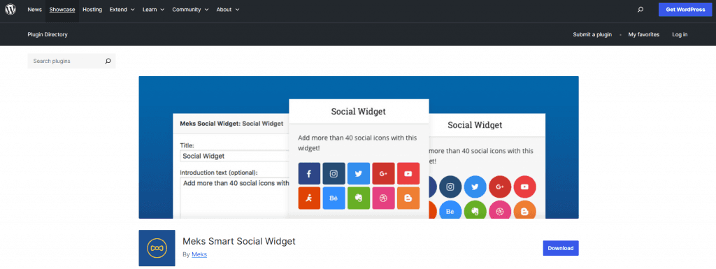 Meks social widget