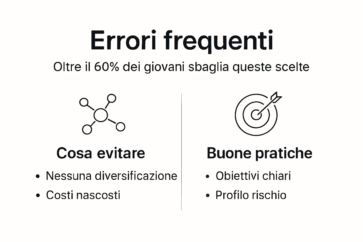 Infografica: gli errori più frequenti negli investimenti e le buone pratiche da seguire