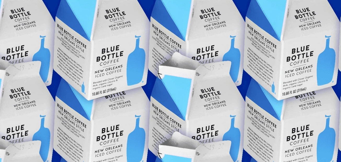 Blue bottle cartons