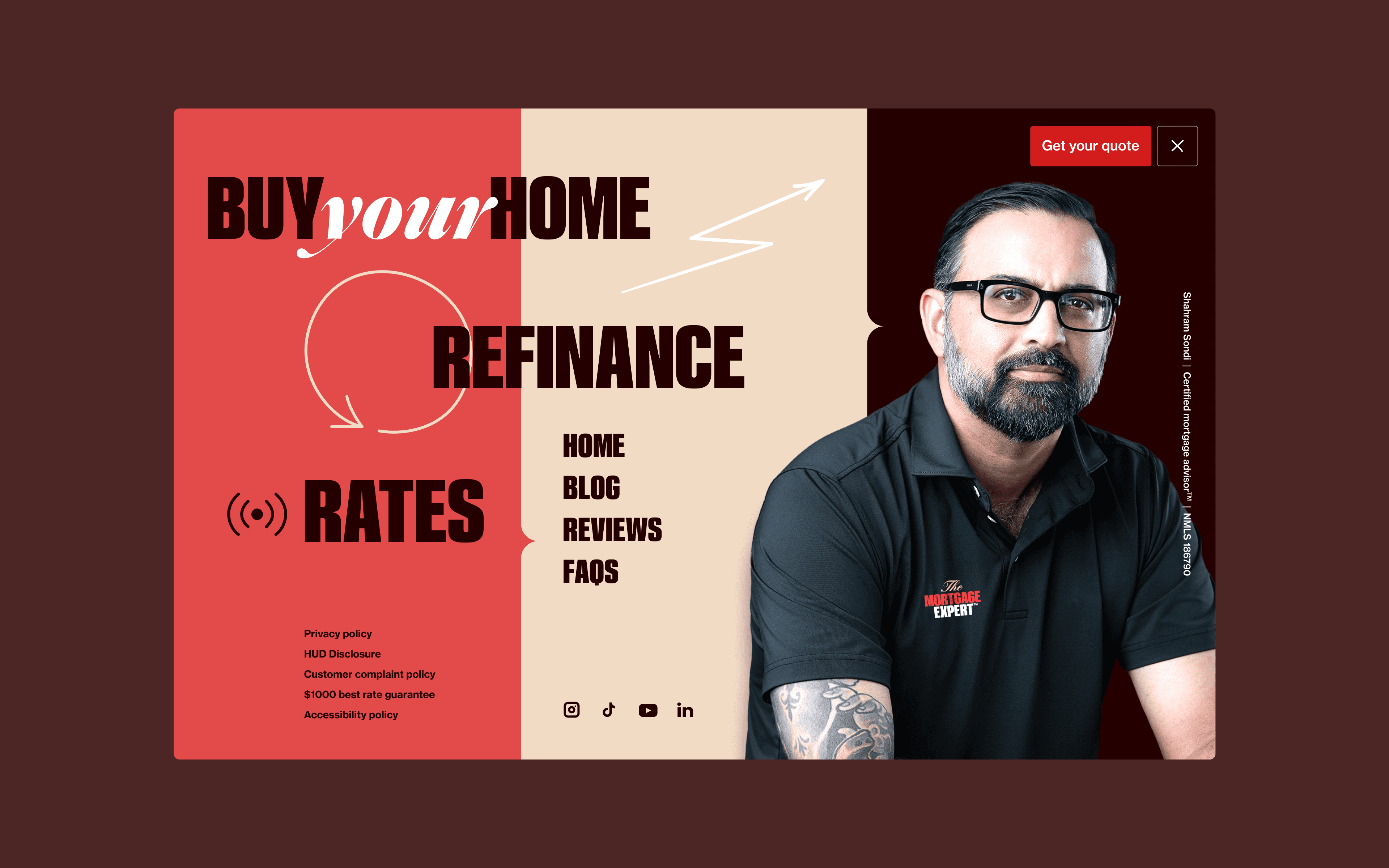 The Mortgage Expert menu.