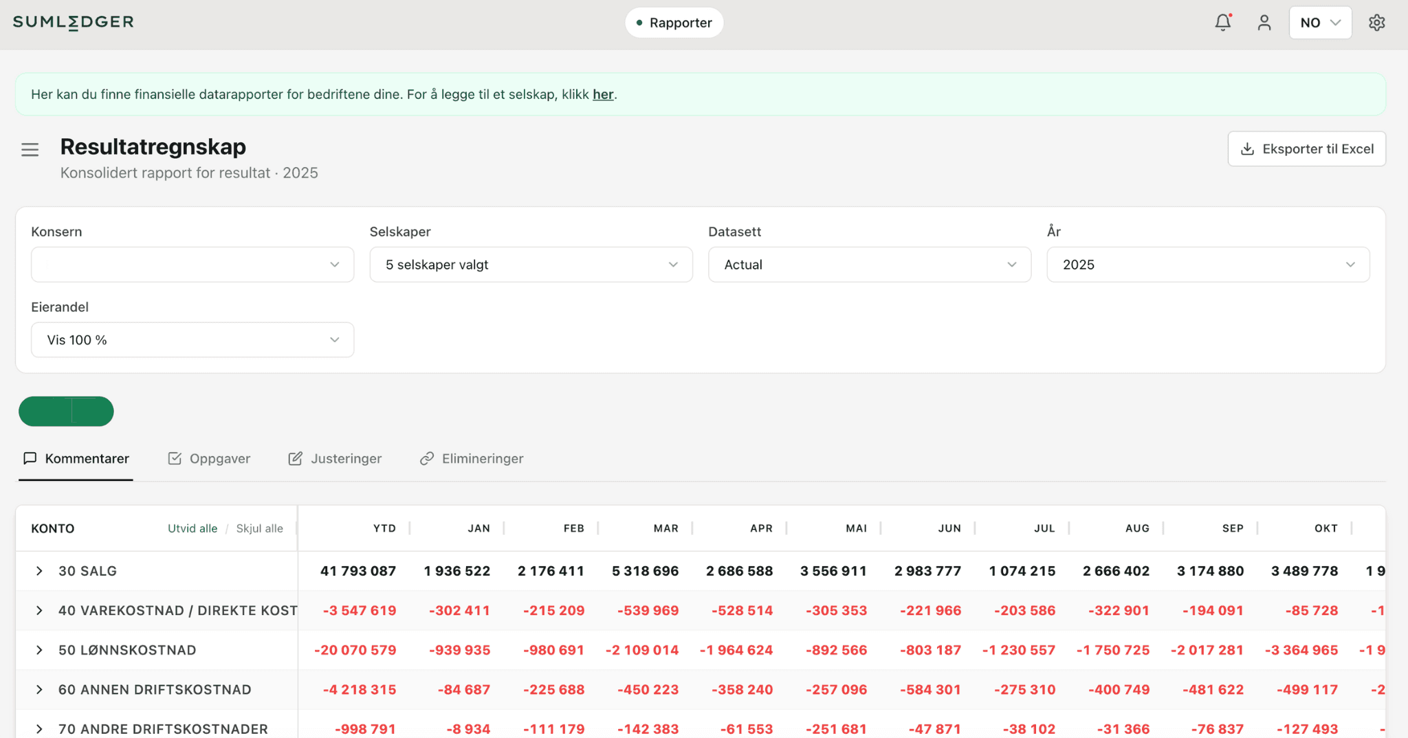Sumledger reportcenter