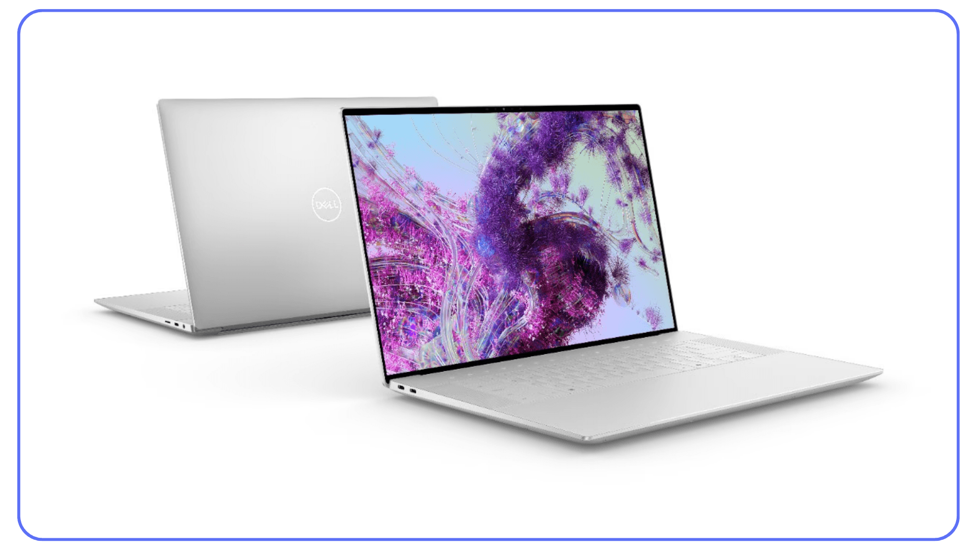 Dell XPS 17 laptop with high-resolution display showing digital artwork