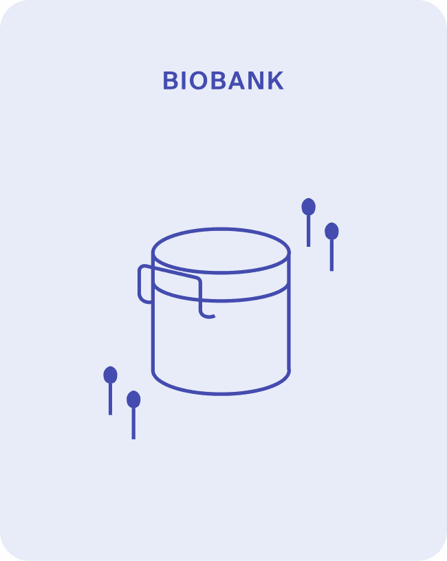 Sperm surrounding a cryopreservation tank, representing the Fellow biobank 