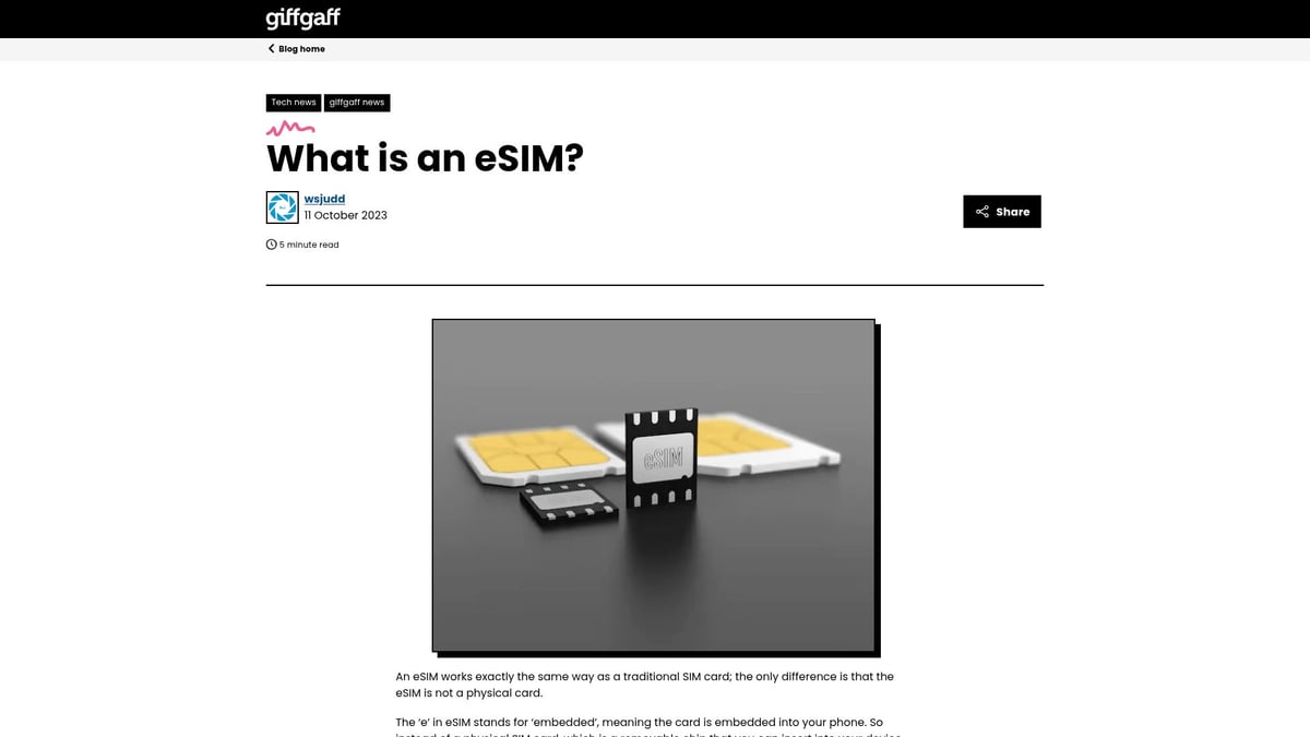 7 Best Pay As You Go eSIM Options for 2025 Travelers - Giffgaff eSIM