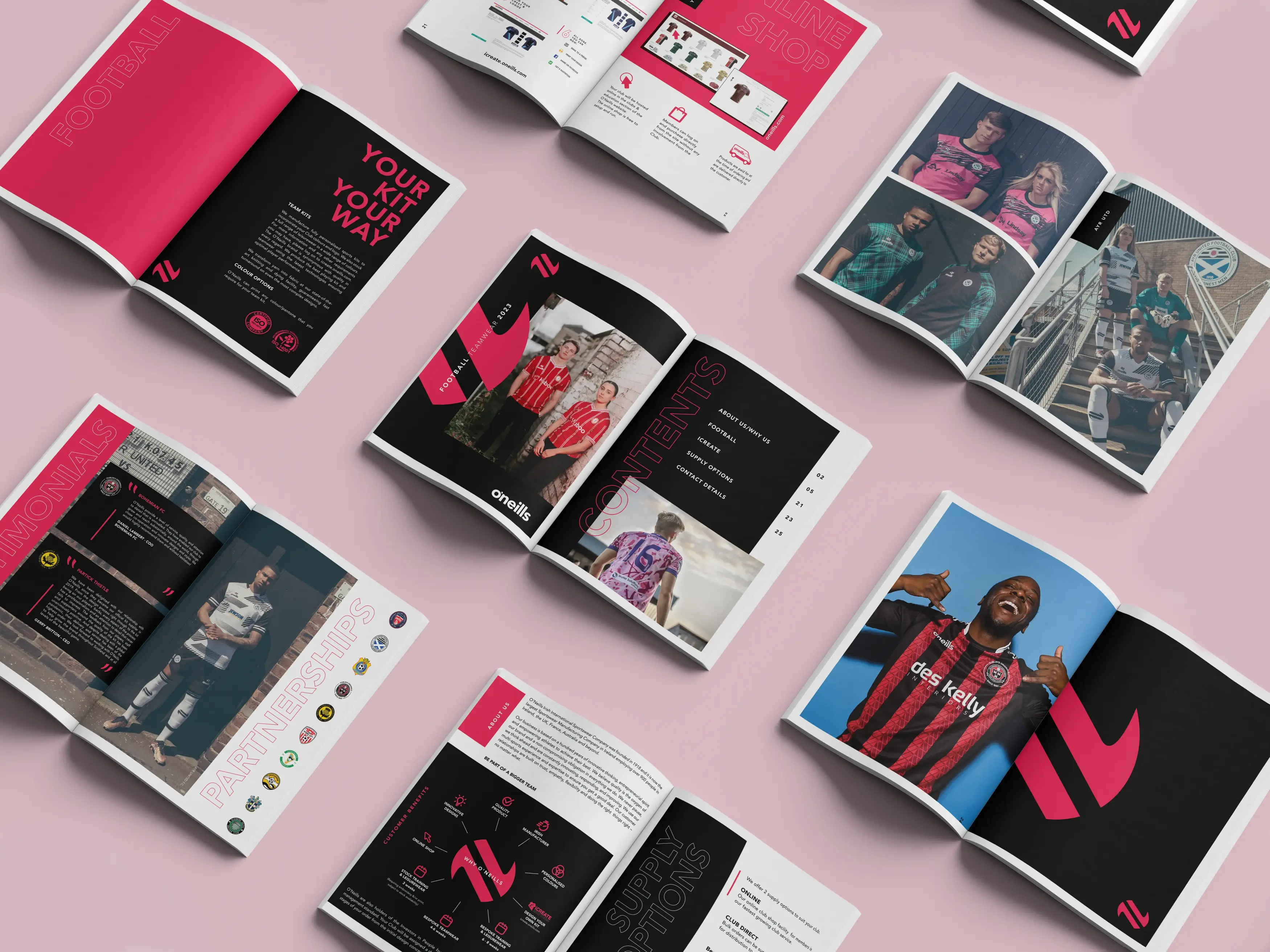 A booklet and ebook with clean layout for sportswear company
