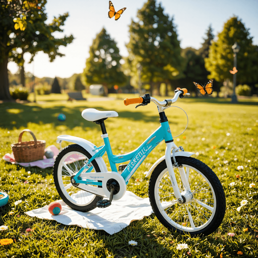 product photography of children's bicycle