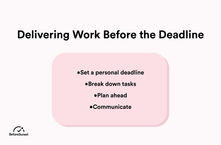 Delivering Work Before the Deadline