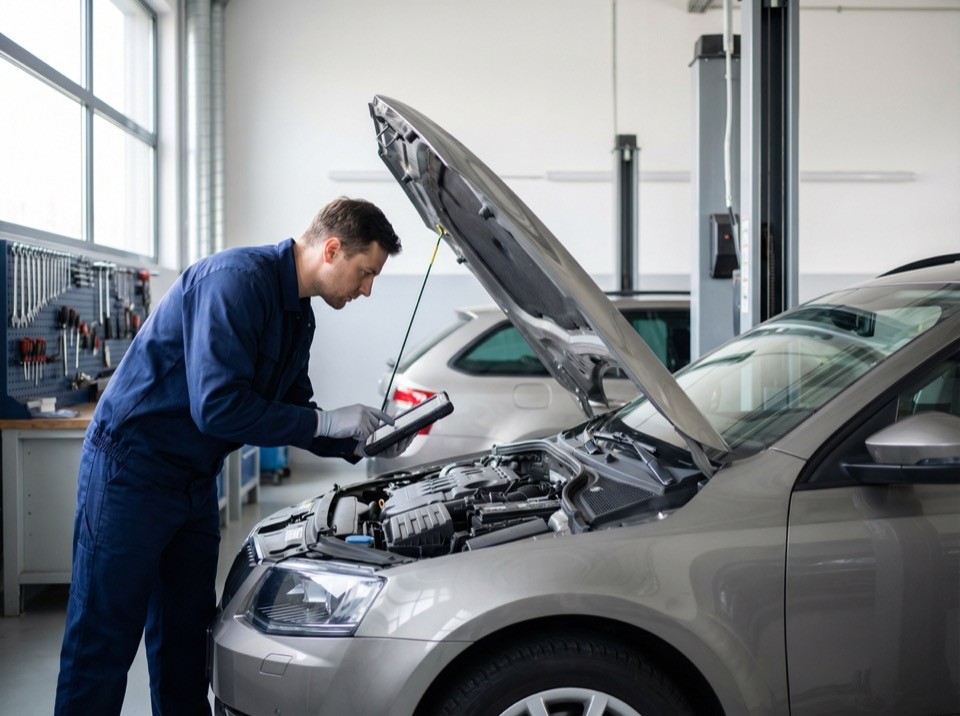 diagnostyka komputerowa samochodu na stanowisku serwisowym