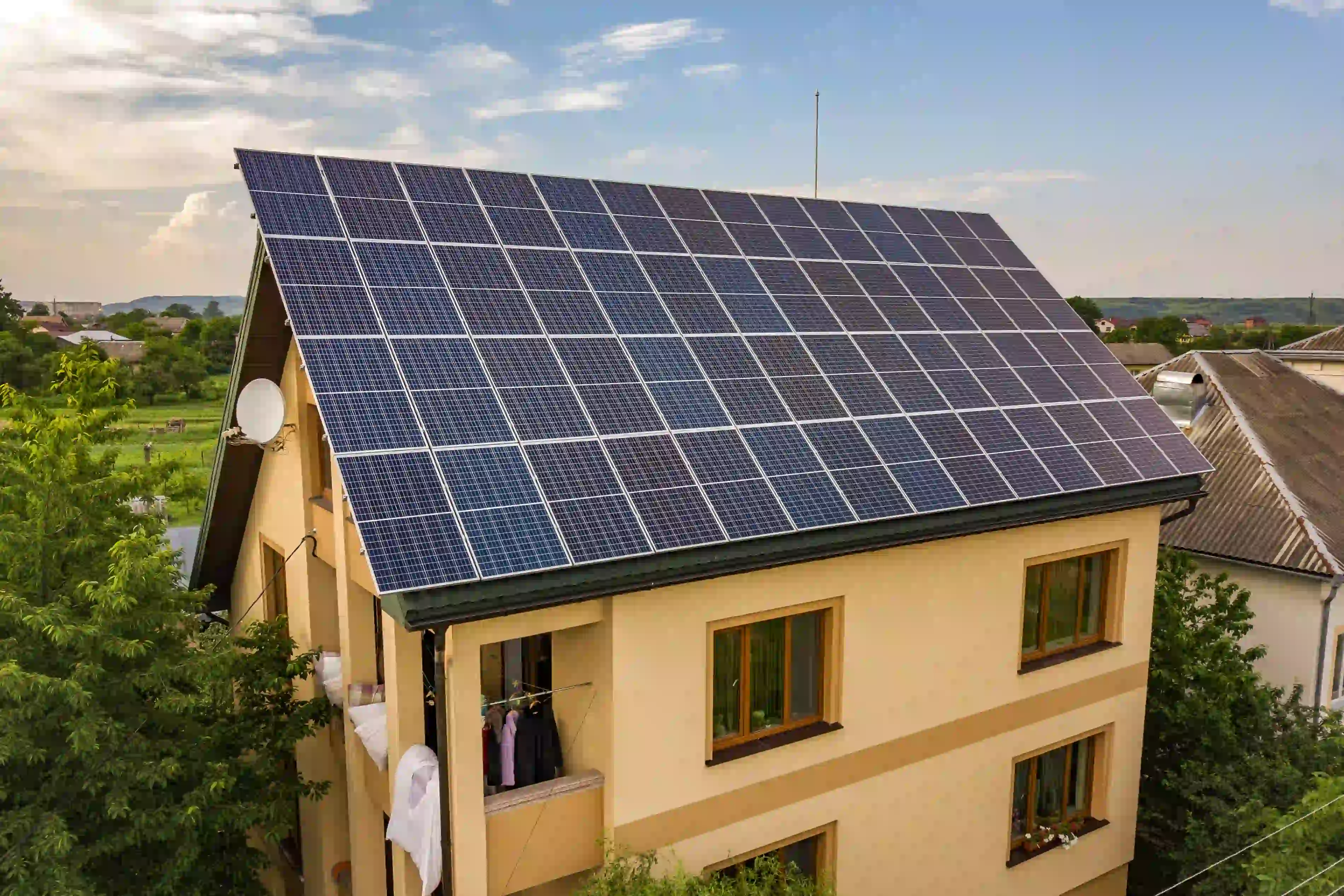 Solar panels installed by WFC Solar in a residential area