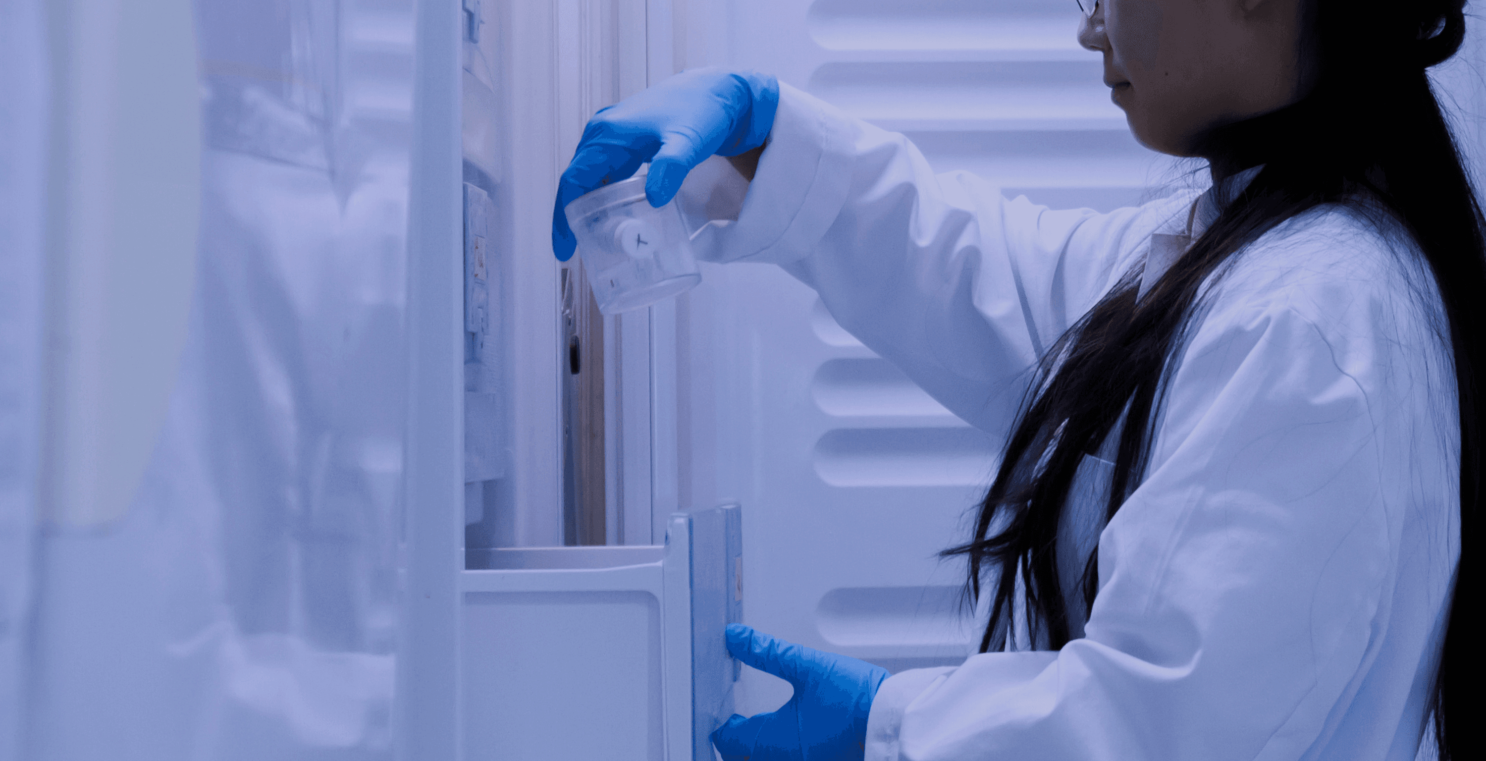 Blue chemical Solution beaker