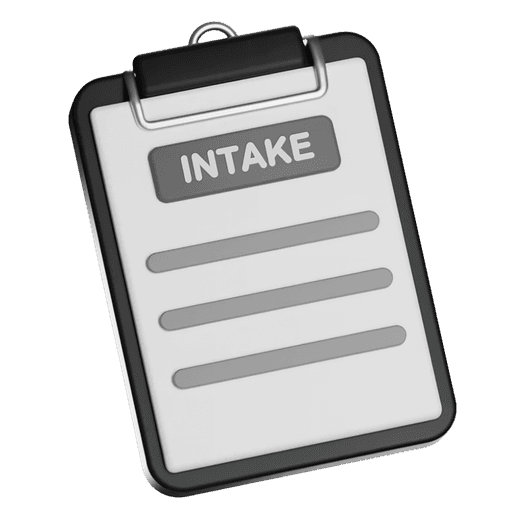 A clipboard icon, signifying the intake procedure for managing and recording data efficiently.