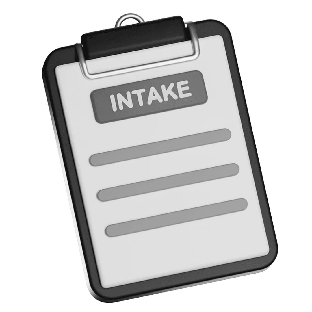 A clipboard icon, signifying the intake procedure for managing and recording data efficiently.