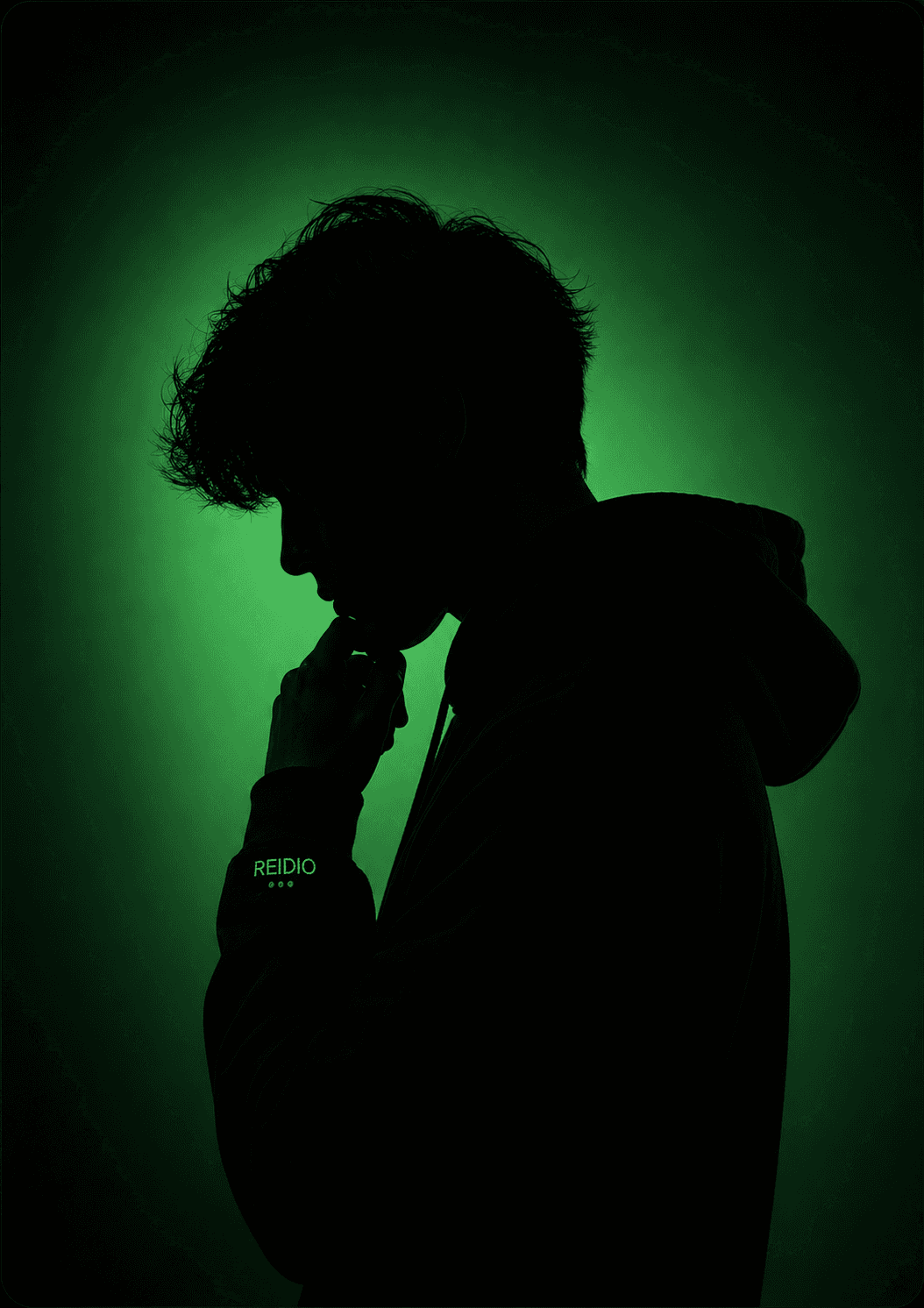 Contemplative Silhouette Against Gradient