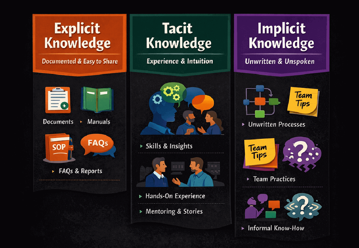 types of knowledge in kms