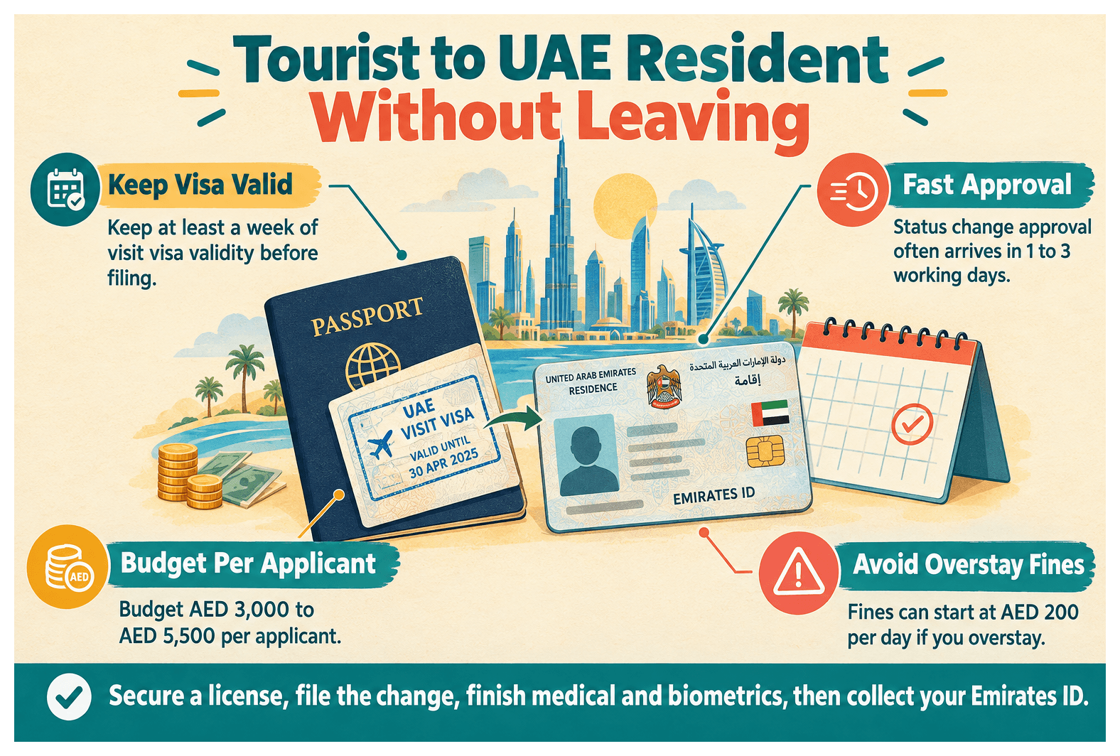 Infographic: How to Change Your Visa Status From Tourist to Resident in the UAE