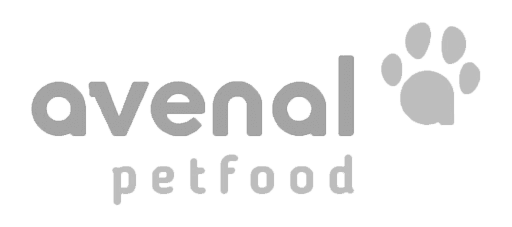 Avenal Petfood Logo, Pfotenabdruck und Markenname.