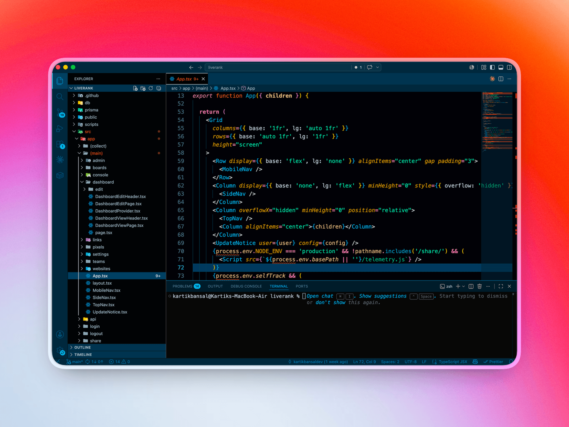 NextJS project mockup shot