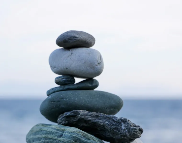 Stacking pebbles