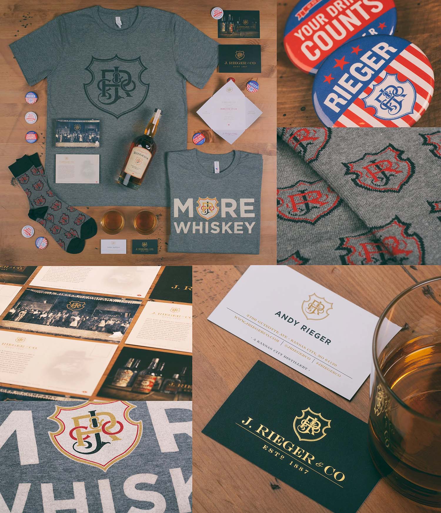 J. Reiger and Co graphic design creative work.