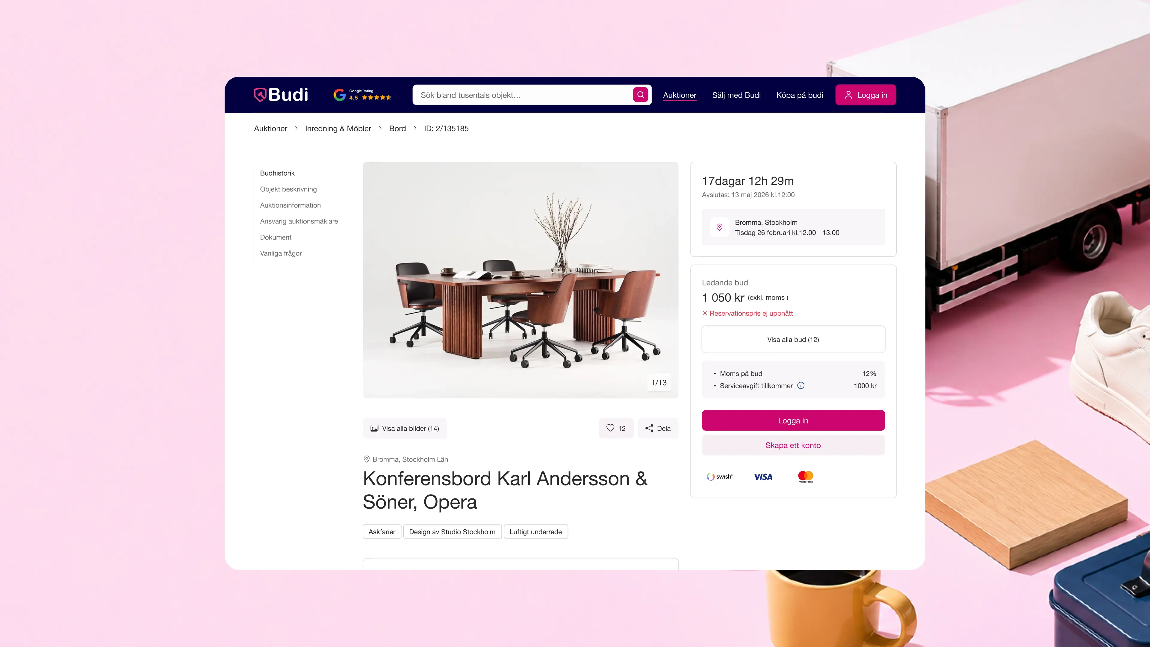 Image showing auction web page