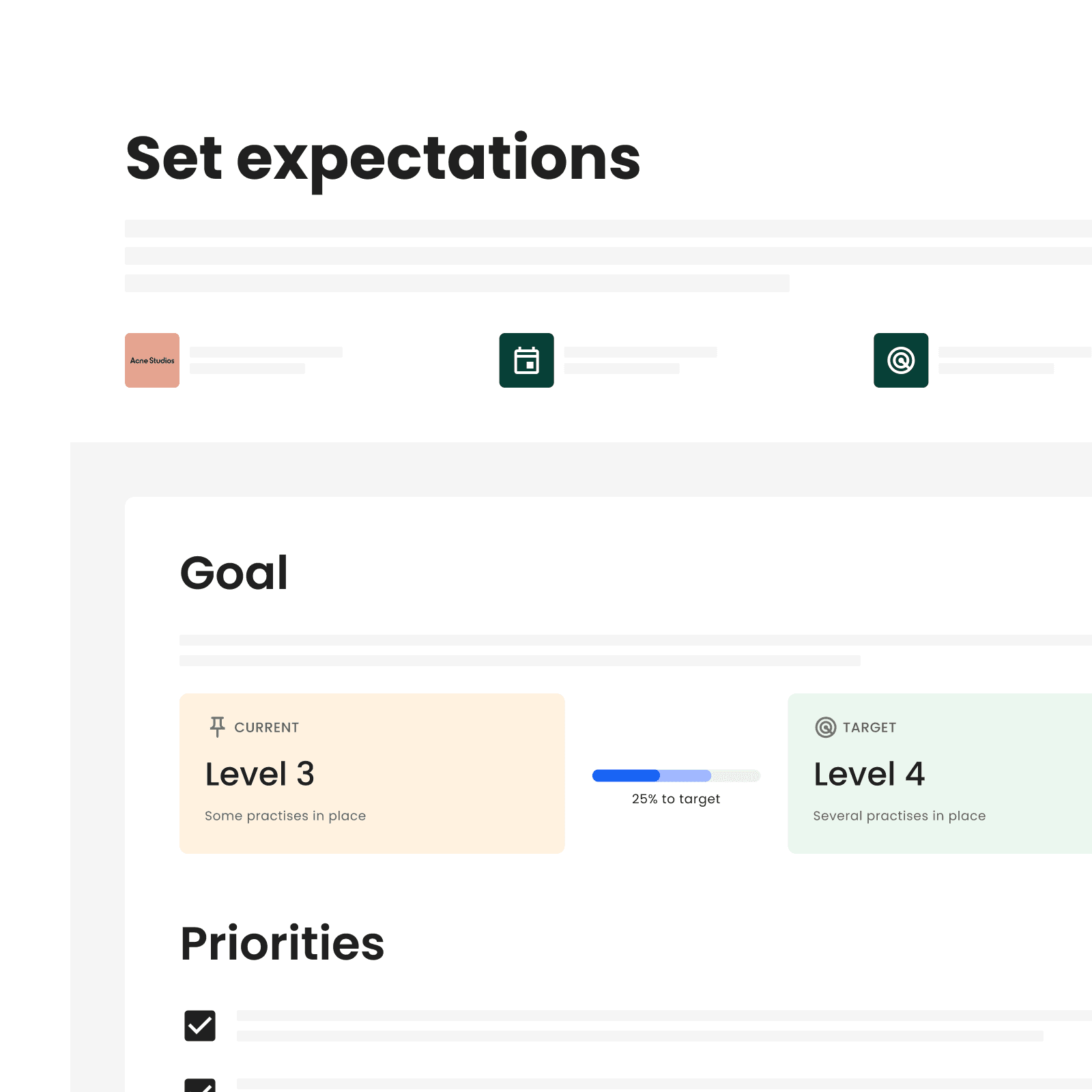 Set expectations and track action implementation