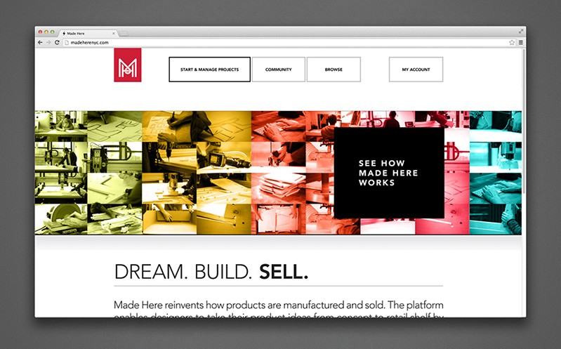 A screenshot of a website with text: Dream Build Sell.