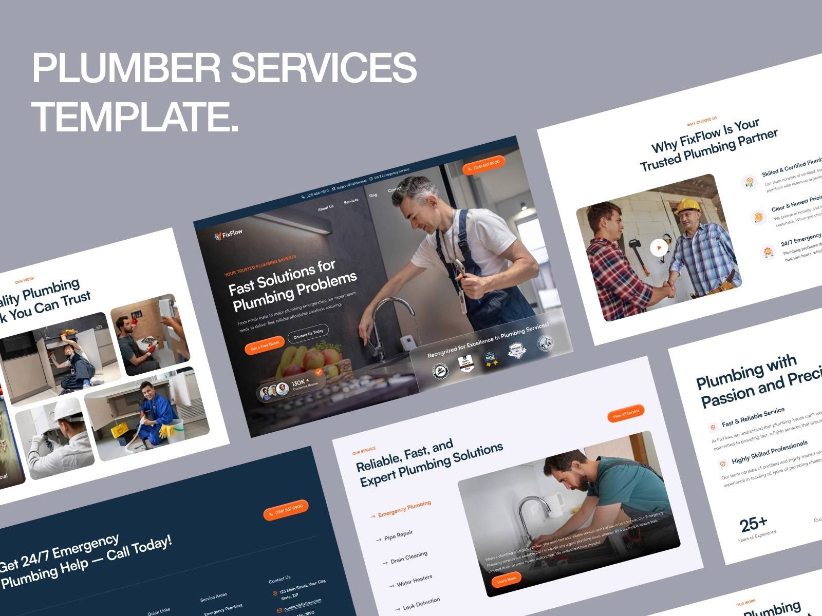 fixflow plumbing service template