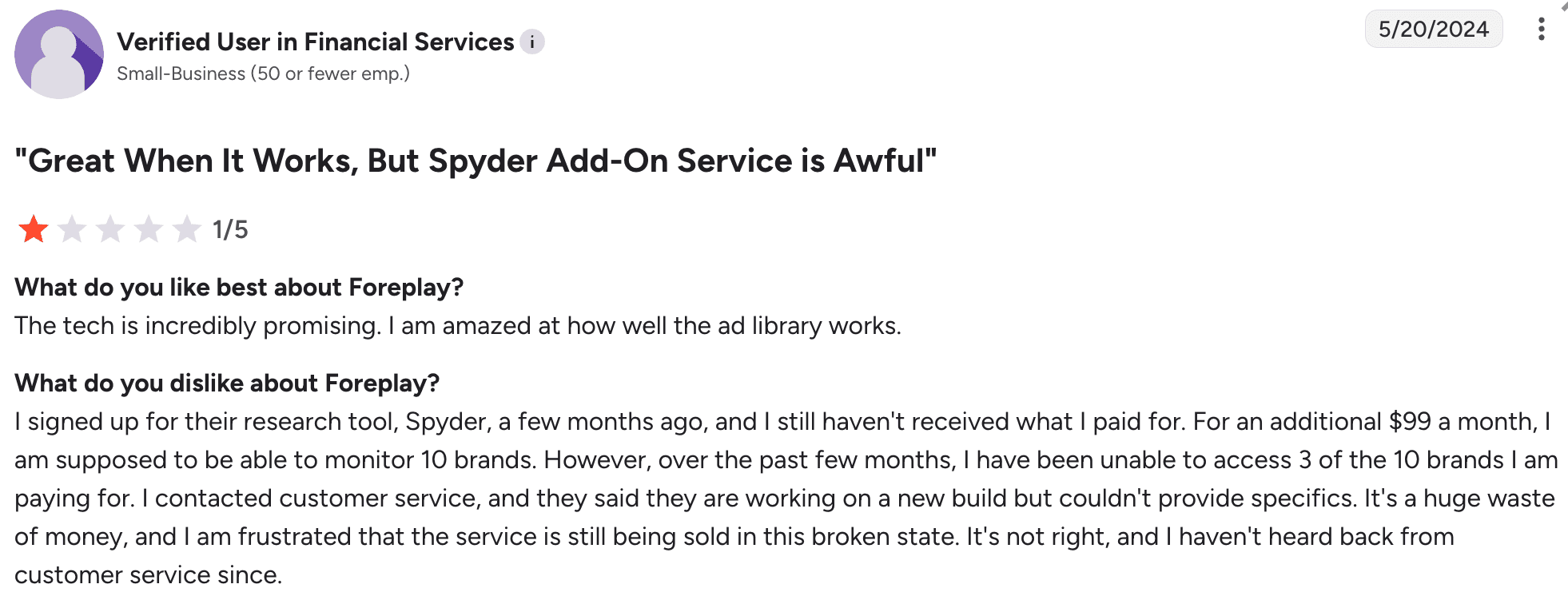 Foreplay Spyder add on service review