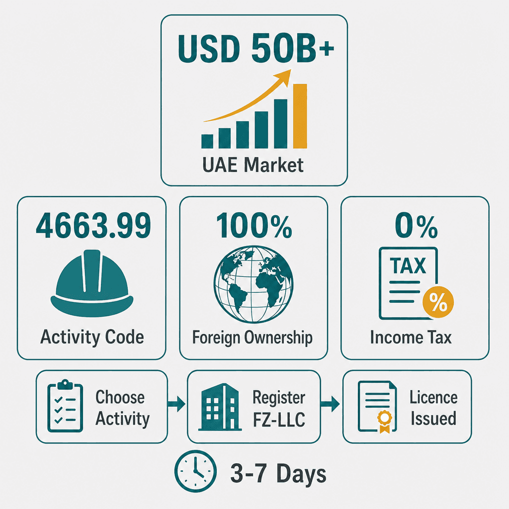 Infographic: Start a Building & Construction Materials Wholesale Trading Business in Dubai