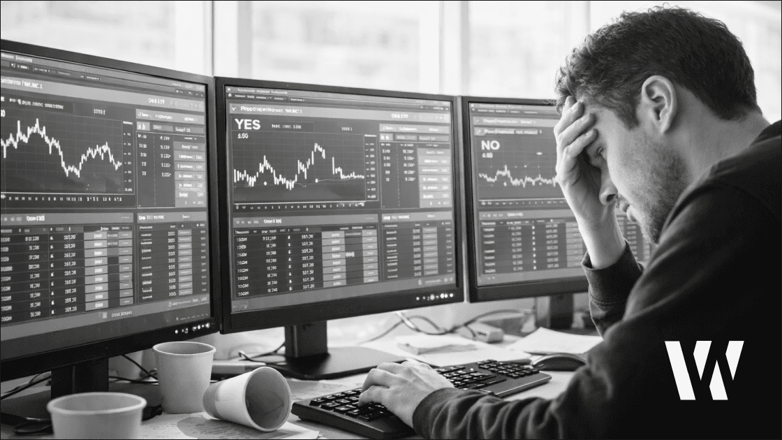 Prediction market trading terminal displaying Polymarket profit and loss data.