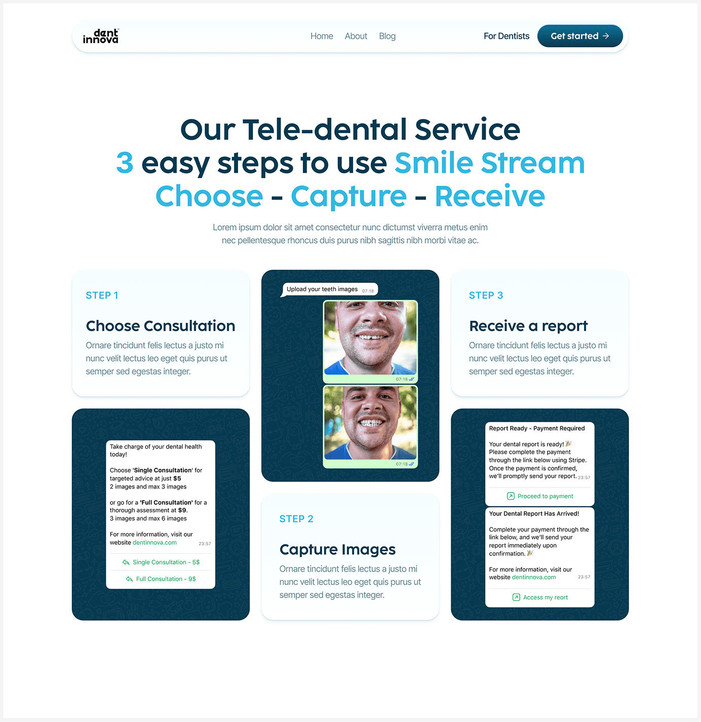 Screen for Denntinova Website