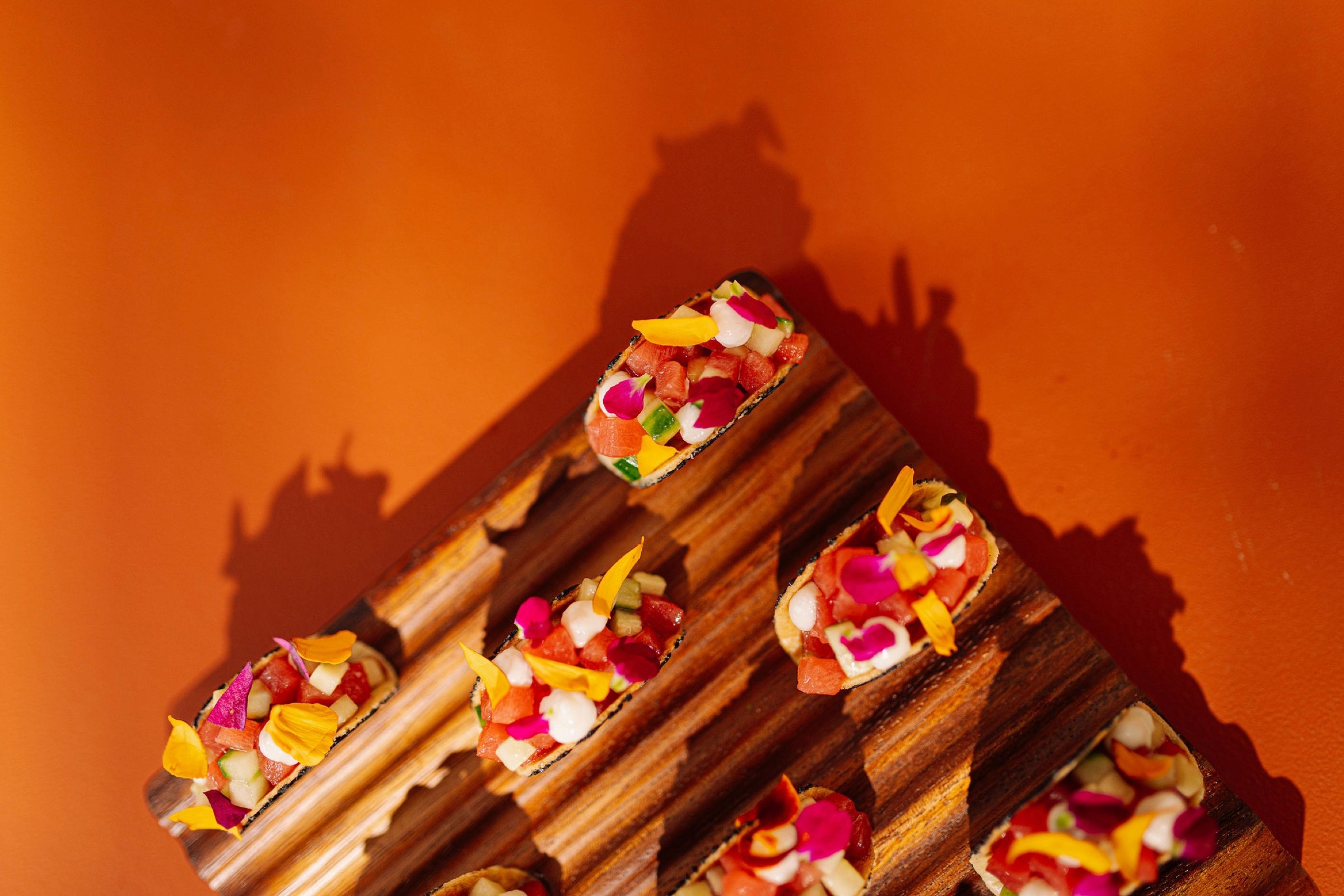 Colourful canapes presented by an ECP culinary partner