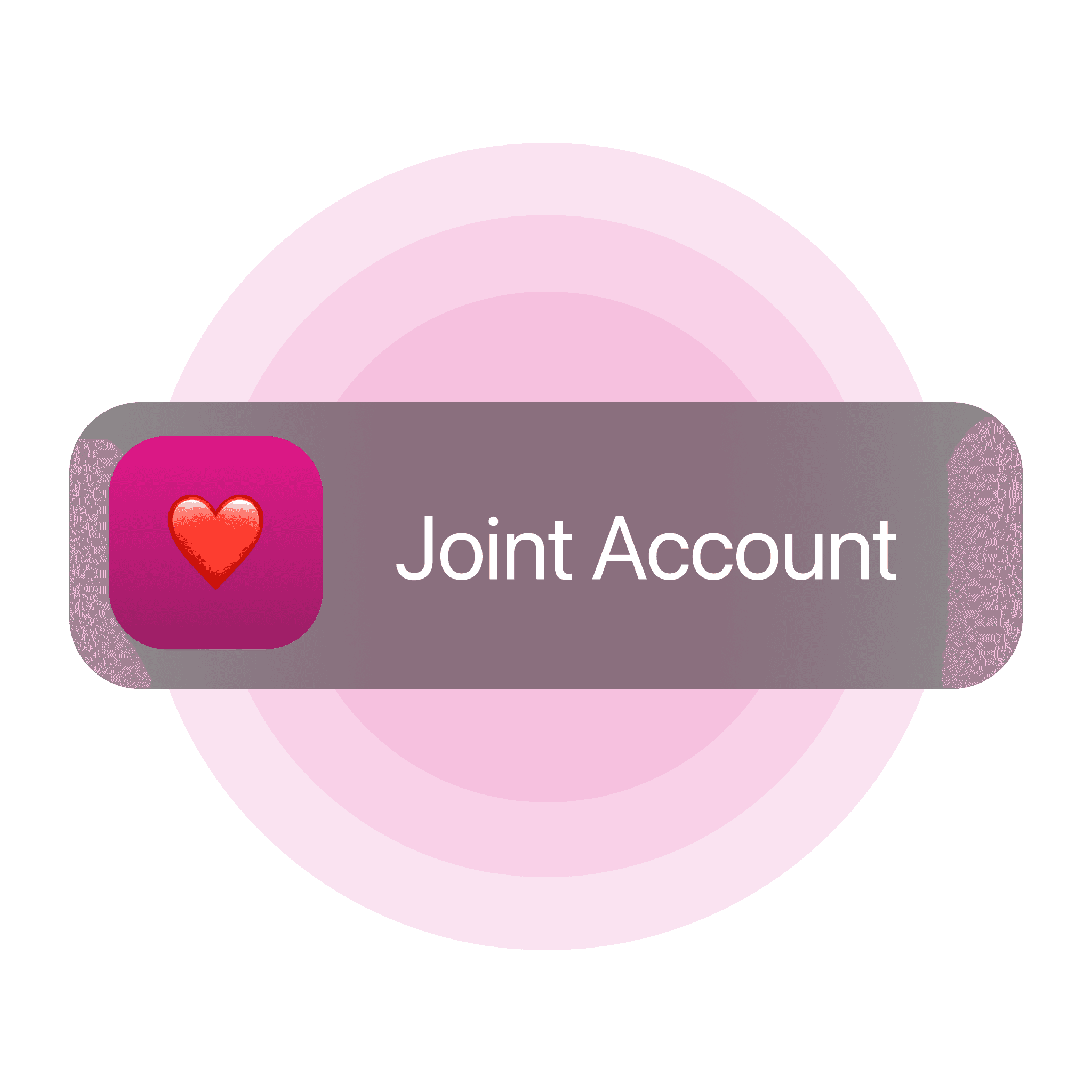 Graphic showing a joint account balance of €2,500, with options for transactions using cards.