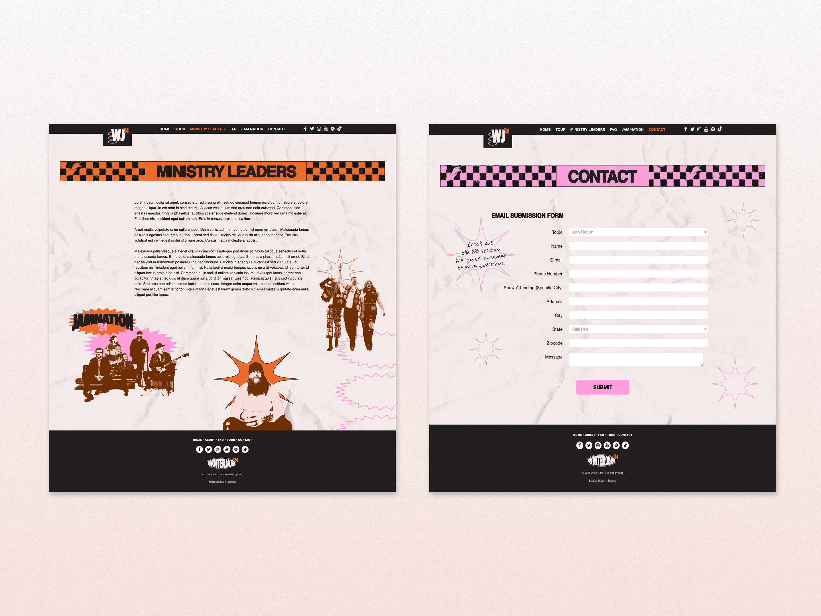 Winter Jam 24' Ministry leaders and contact