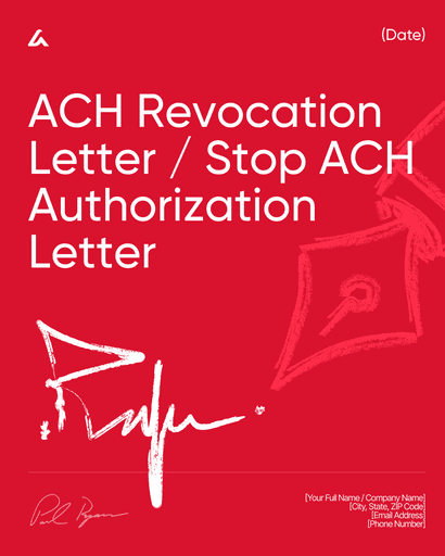ACH Revocation Letter / Stop ACH Authorization Letter