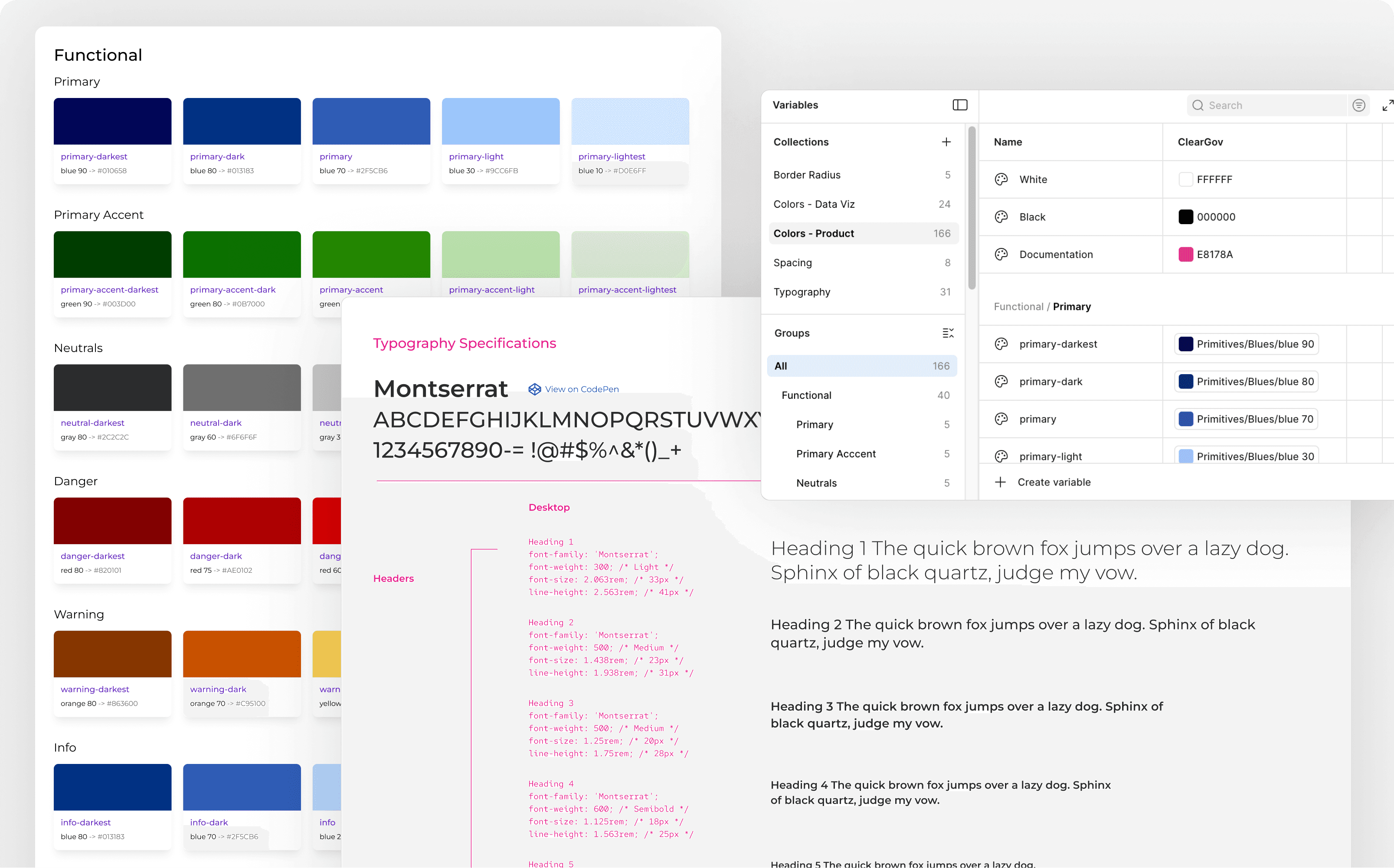 Image of elements from the ClearGov design system 