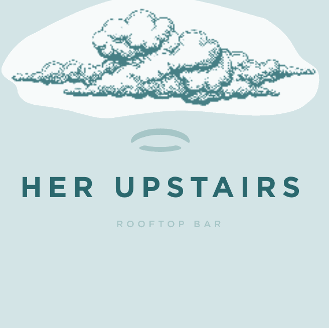 Handrawn image of cloud with Her Upstairs Logo
