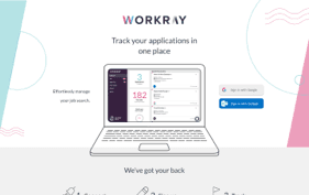 The chosen homepage hero image with laptop showing the dashboard in pale pink, teal, gray colours